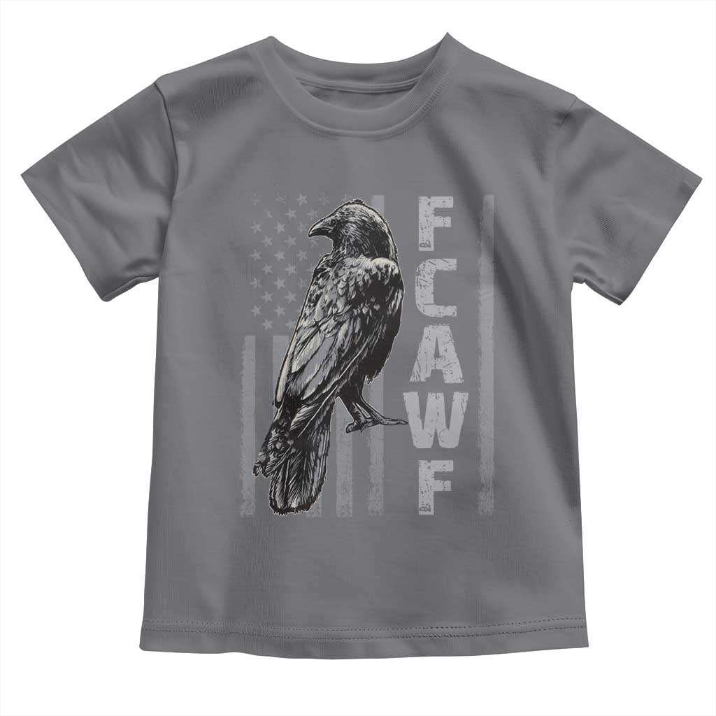 Funny F CAW F Crow Toddler T Shirt Vintage American Flag TS11 Charcoal Print Your Wear
