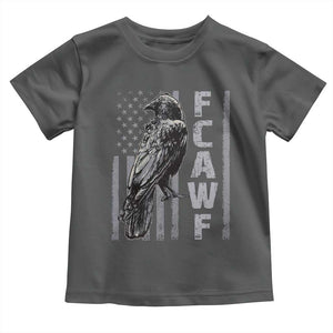 Funny F CAW F Crow Toddler T Shirt Vintage American Flag TS11 Dark Heather Print Your Wear