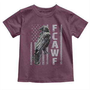 Funny F CAW F Crow Toddler T Shirt Vintage American Flag TS11 Maroon Print Your Wear