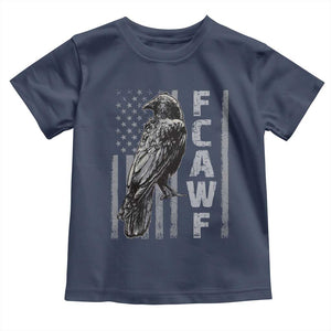 Funny F CAW F Crow Toddler T Shirt Vintage American Flag TS11 Navy Print Your Wear