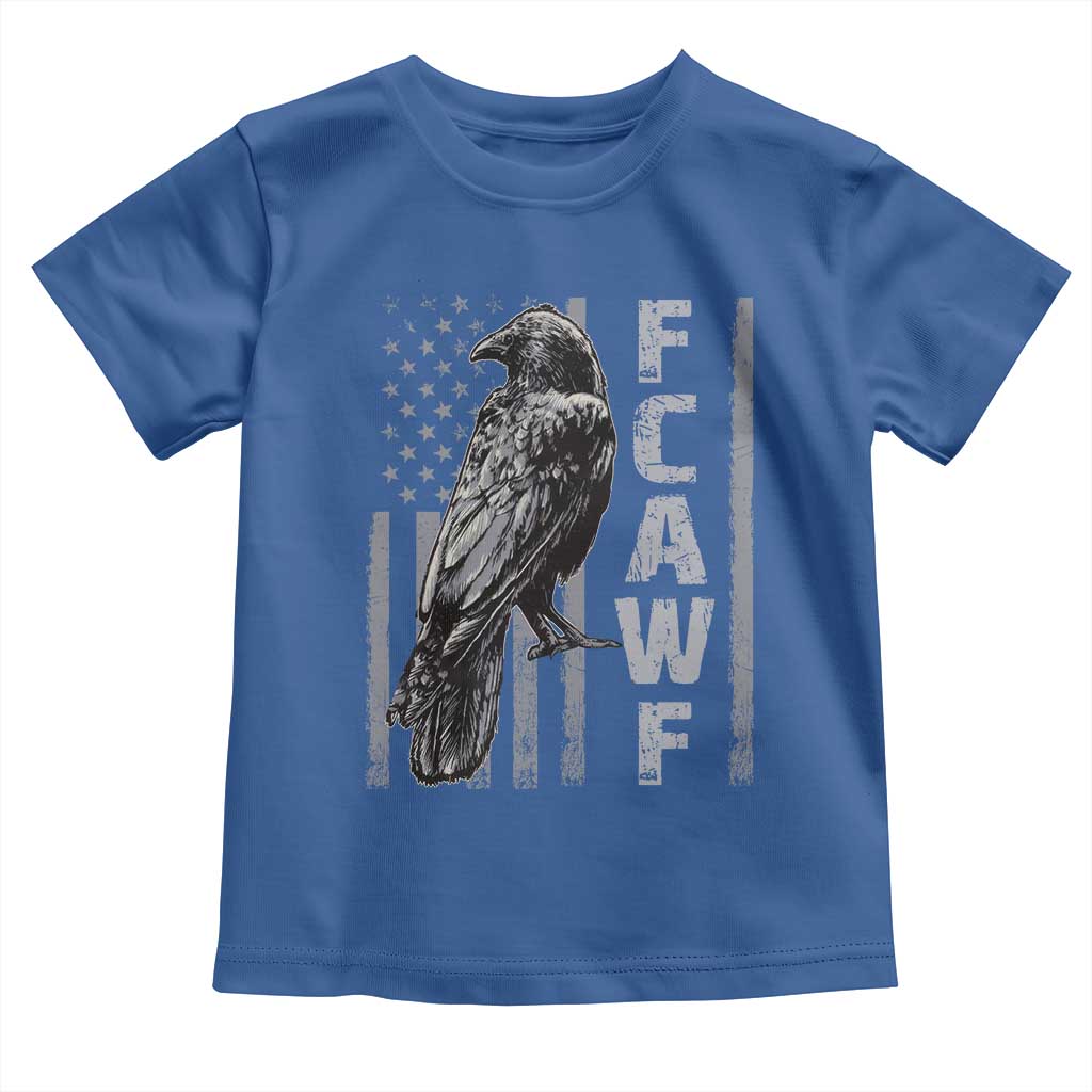 Funny F CAW F Crow Toddler T Shirt Vintage American Flag TS11 Royal Blue Print Your Wear