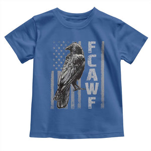 Funny F CAW F Crow Toddler T Shirt Vintage American Flag TS11 Royal Blue Print Your Wear