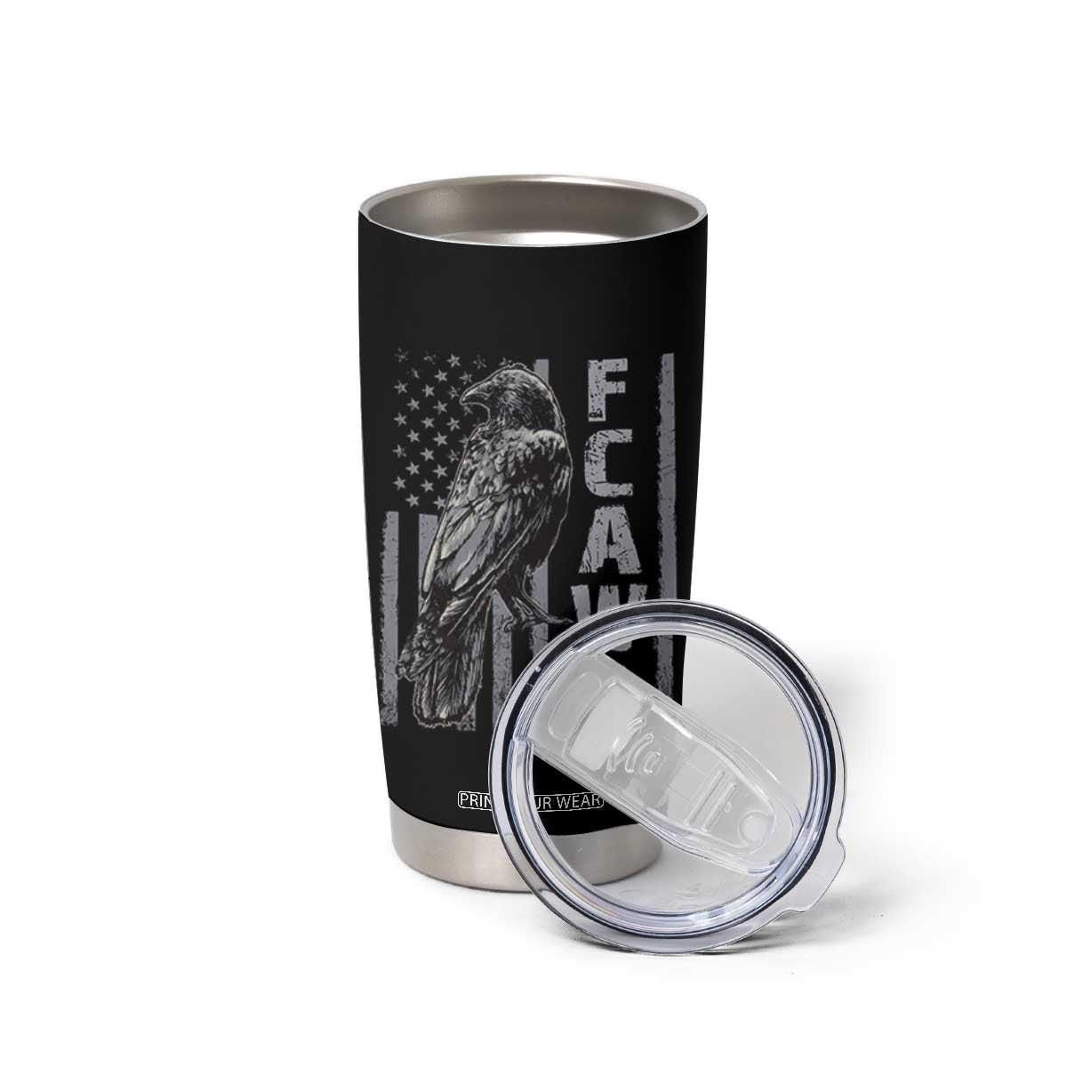 Funny F CAW F Crow Tumbler Cup Vintage American Flag TS11 Print Your Wear