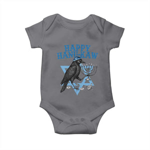 Funny Hanukkah Crow Baby Onesie Happy Hanukaw Jewish Holiday Chanukah Menorah TS11 Charcoal Print Your Wear