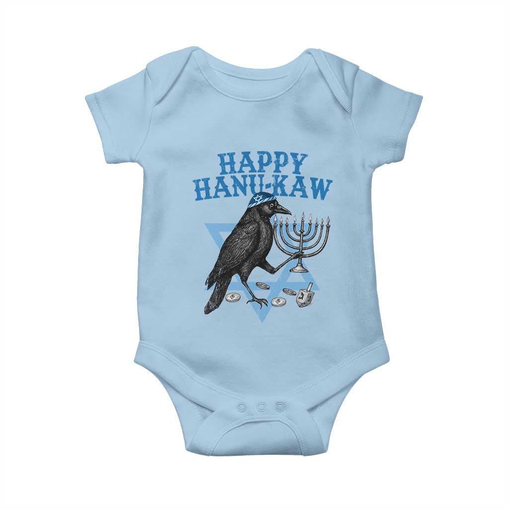 Funny Hanukkah Crow Baby Onesie Happy Hanukaw Jewish Holiday Chanukah Menorah TS11 Light Blue Print Your Wear