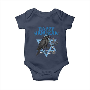 Funny Hanukkah Crow Baby Onesie Happy Hanukaw Jewish Holiday Chanukah Menorah TS11 Navy Print Your Wear