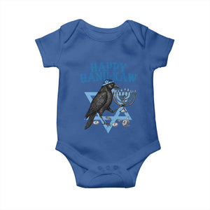 Funny Hanukkah Crow Baby Onesie Happy Hanukaw Jewish Holiday Chanukah Menorah TS11 Royal Blue Print Your Wear
