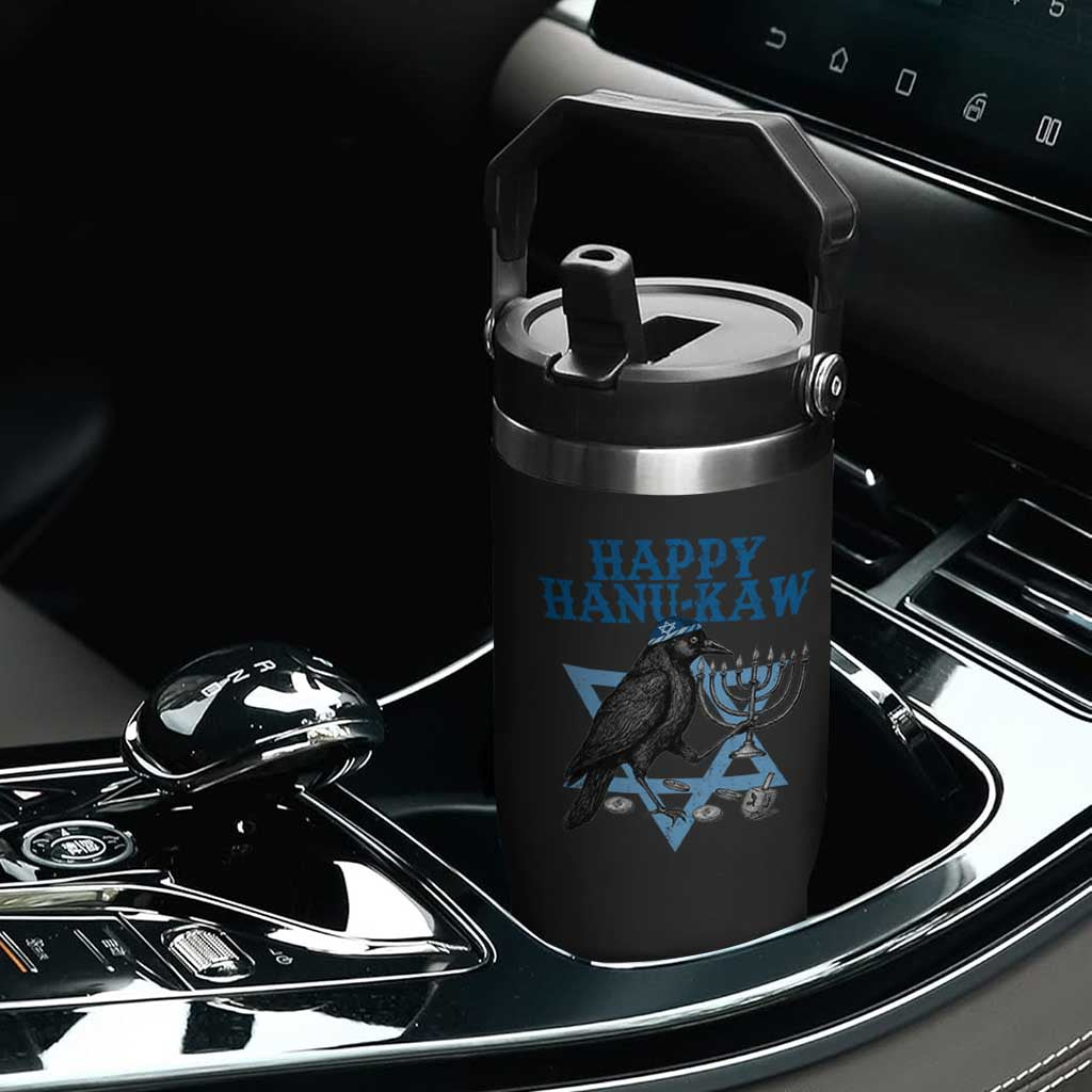 Funny Hanukkah Crow Flip Straw Tumbler Happy Hanukaw Jewish Holiday Chanukah Menorah TS11 Print Your Wear