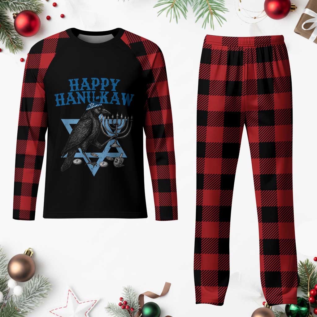 Funny Hanukkah Crow Plaid Pajama Set Happy Hanukaw Jewish Holiday Chanukah Menorah TS11 Buffalo Plaid Print Your Wear
