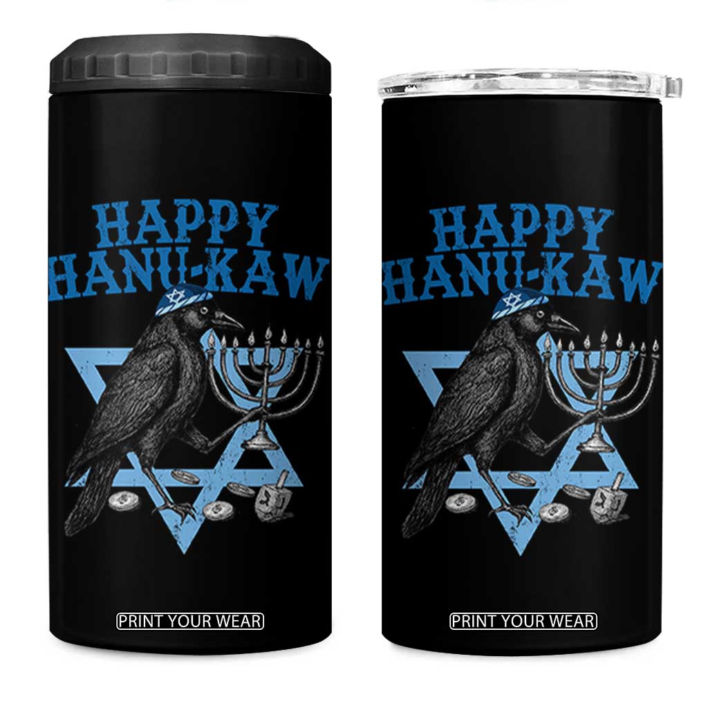 Funny Hanukkah Crow 4 in 1 Can Cooler Tumbler Happy Hanukaw Jewish Holiday Chanukah Menorah TS11 One Size: 16 oz Black Print Your Wear