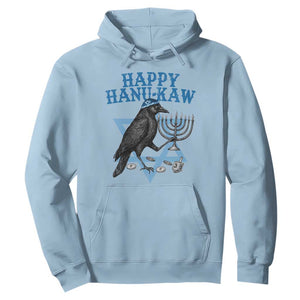 Funny Hanukkah Crow Hoodie Happy Hanukaw Jewish Holiday Chanukah Menorah TS11 Light Blue Print Your Wear