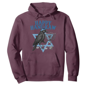 Funny Hanukkah Crow Hoodie Happy Hanukaw Jewish Holiday Chanukah Menorah TS11 Maroon Print Your Wear