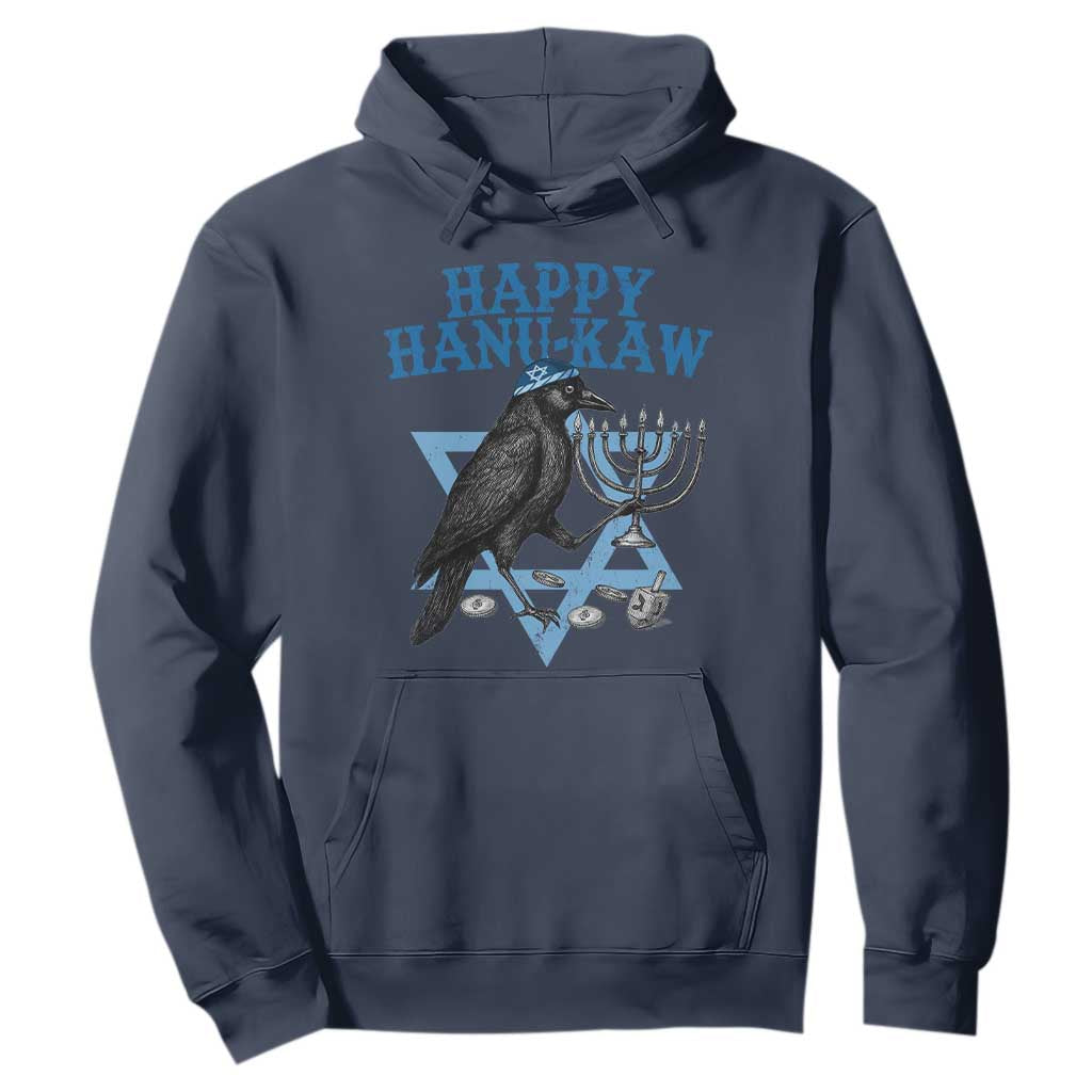 Funny Hanukkah Crow Hoodie Happy Hanukaw Jewish Holiday Chanukah Menorah TS11 Navy Print Your Wear