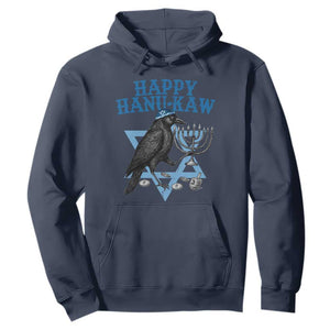 Funny Hanukkah Crow Hoodie Happy Hanukaw Jewish Holiday Chanukah Menorah TS11 Navy Print Your Wear