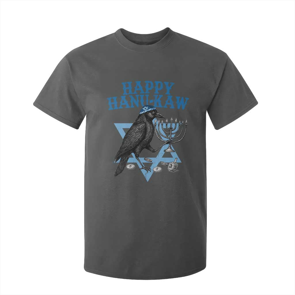 Funny Hanukkah Crow T Shirt For Kid Happy Hanukaw Jewish Holiday Chanukah Menorah TS11 Dark Heather Print Your Wear