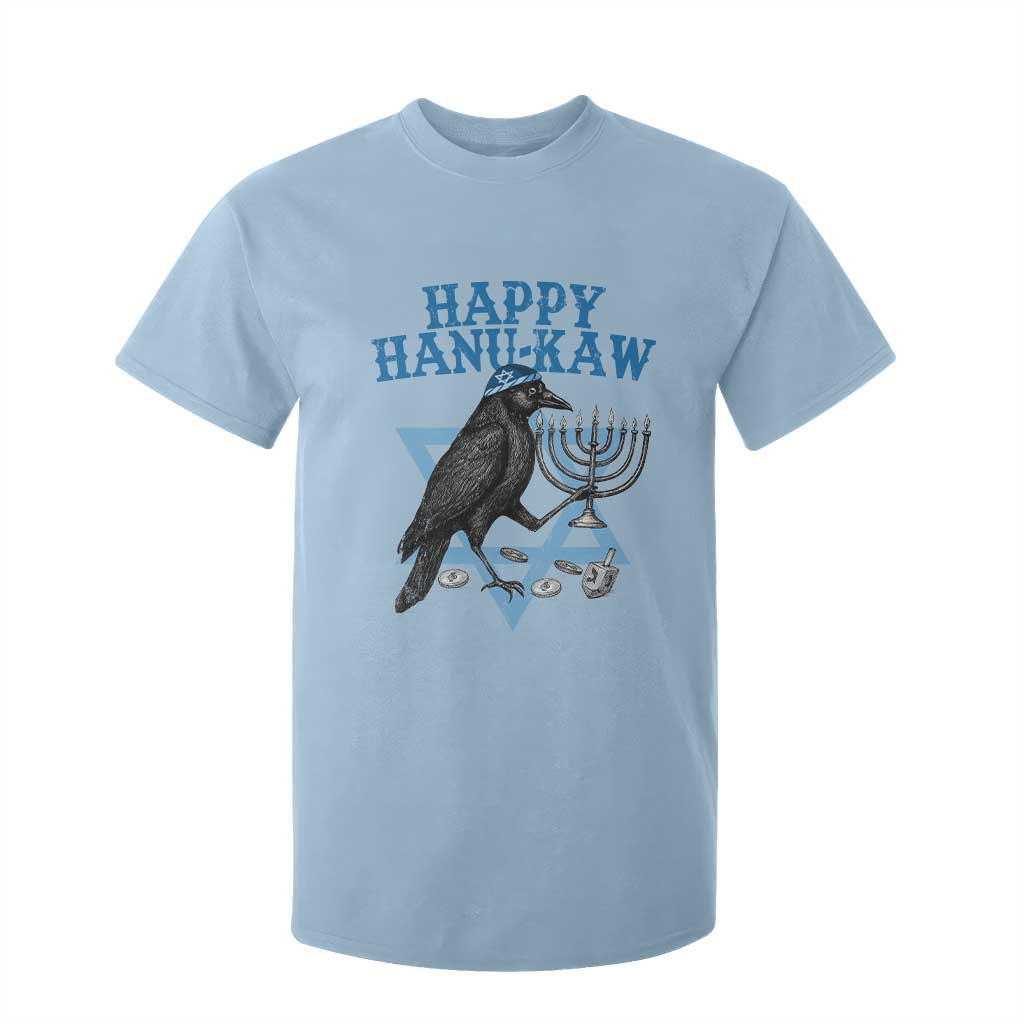 Funny Hanukkah Crow T Shirt For Kid Happy Hanukaw Jewish Holiday Chanukah Menorah TS11 Light Blue Print Your Wear