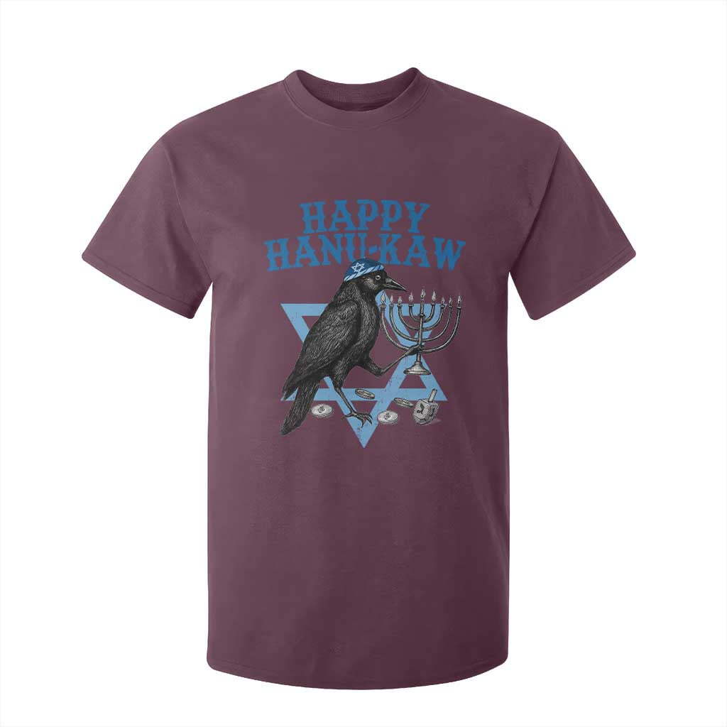 Funny Hanukkah Crow T Shirt For Kid Happy Hanukaw Jewish Holiday Chanukah Menorah TS11 Maroon Print Your Wear