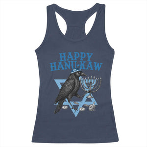 Funny Hanukkah Crow Racerback Tank Top Happy Hanukaw Jewish Holiday Chanukah Menorah TS11 Navy Print Your Wear