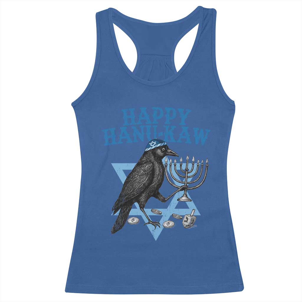 Funny Hanukkah Crow Racerback Tank Top Happy Hanukaw Jewish Holiday Chanukah Menorah TS11 Royal Blue Print Your Wear