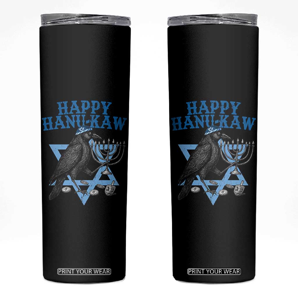 Funny Hanukkah Crow Skinny Tumbler Happy Hanukaw Jewish Holiday Chanukah Menorah TS11 Black Print Your Wear