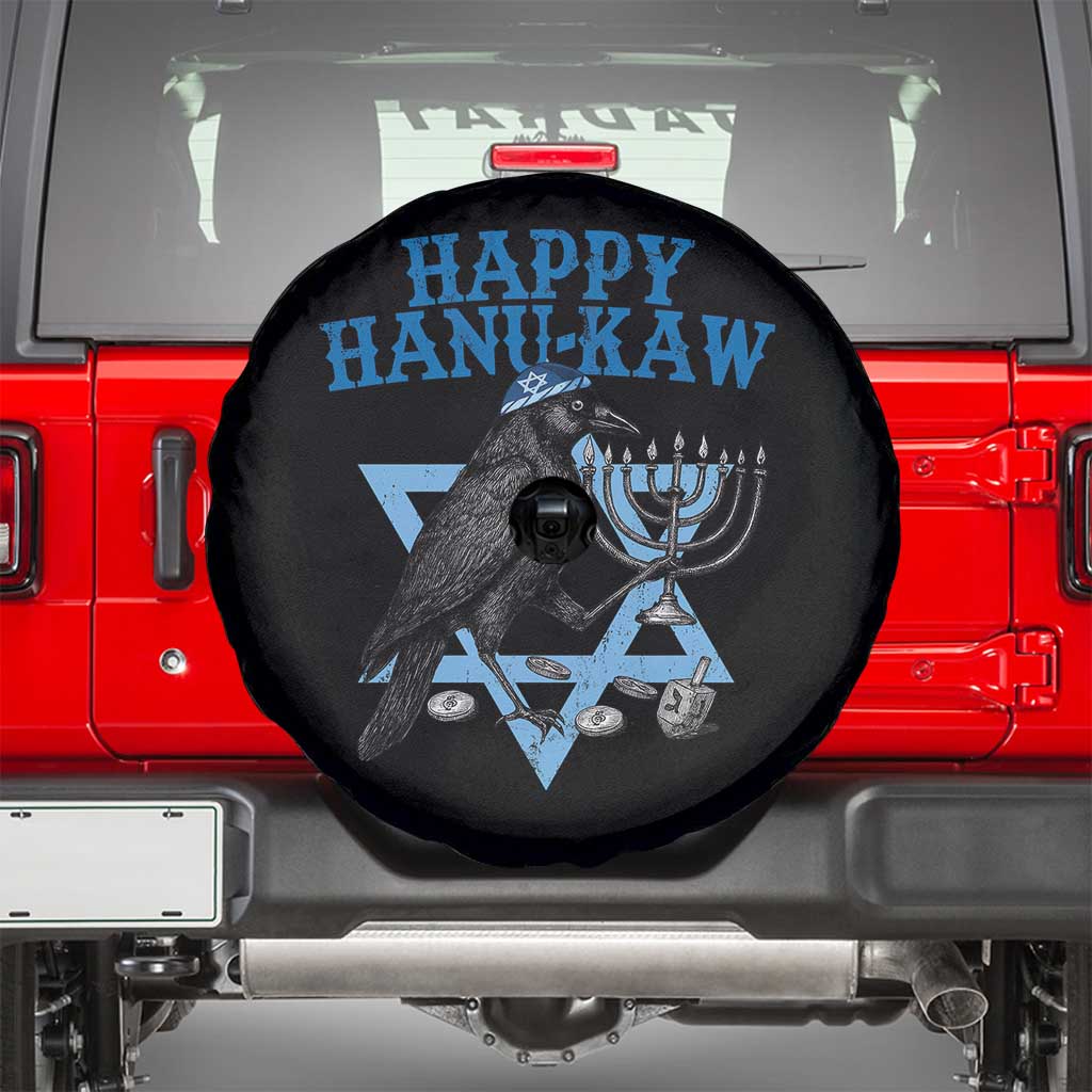 Funny Hanukkah Crow Spare Tire Cover Happy Hanukaw Jewish Holiday Chanukah Menorah TS11 Black Print Your Wear