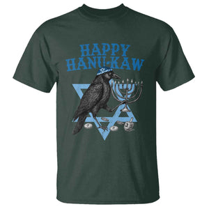 Funny Hanukkah Crow T Shirt Happy Hanukaw Jewish Holiday Chanukah Menorah TS11 Dark Forest Green Print Your Wear
