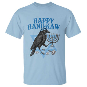 Funny Hanukkah Crow T Shirt Happy Hanukaw Jewish Holiday Chanukah Menorah TS11 Light Blue Print Your Wear