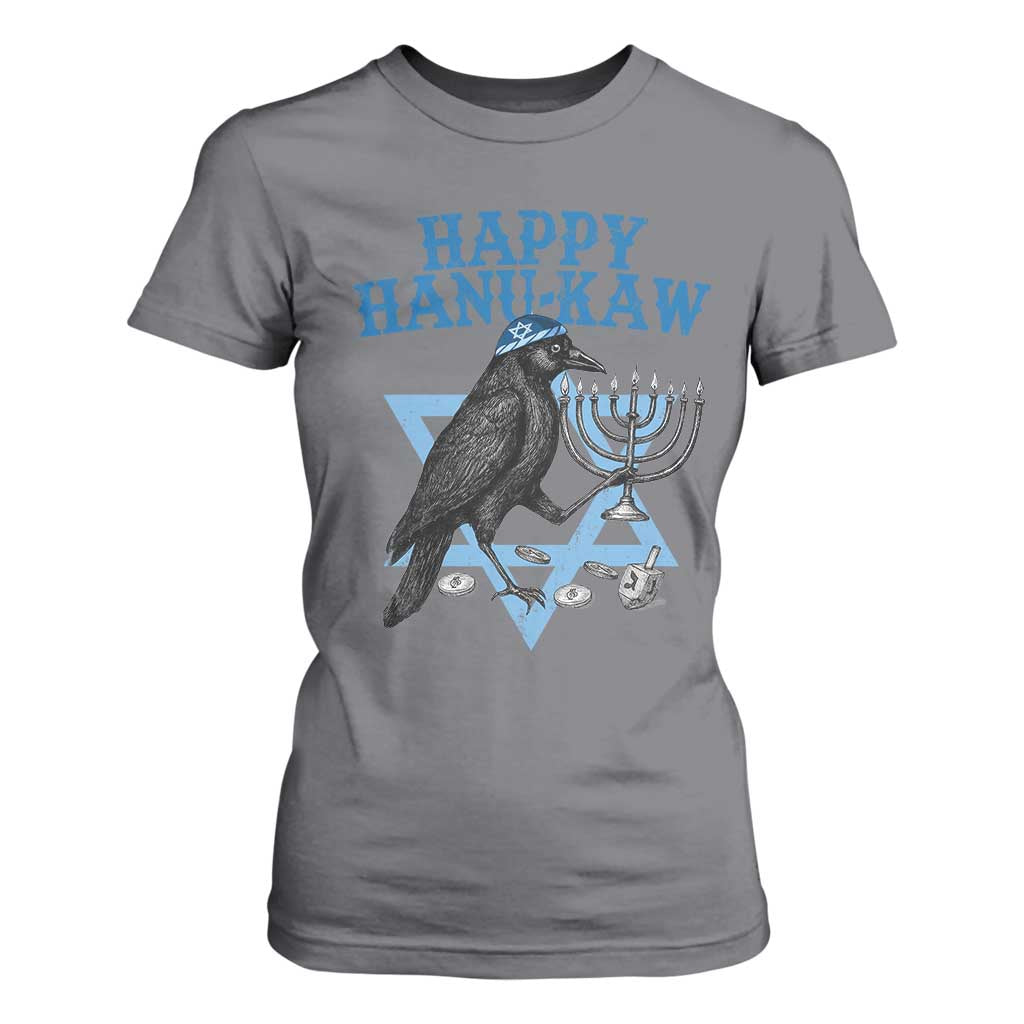 Funny Hanukkah Crow T Shirt For Women Happy Hanukaw Jewish Holiday Chanukah Menorah TS11 Charcoal Print Your Wear