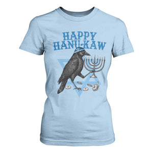 Funny Hanukkah Crow T Shirt For Women Happy Hanukaw Jewish Holiday Chanukah Menorah TS11 Light Blue Print Your Wear