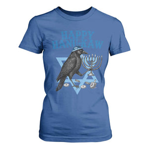 Funny Hanukkah Crow T Shirt For Women Happy Hanukaw Jewish Holiday Chanukah Menorah TS11 Royal Blue Print Your Wear
