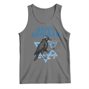 Funny Hanukkah Crow Tank Top Happy Hanukaw Jewish Holiday Chanukah Menorah TS11 Black Heather Print Your Wear