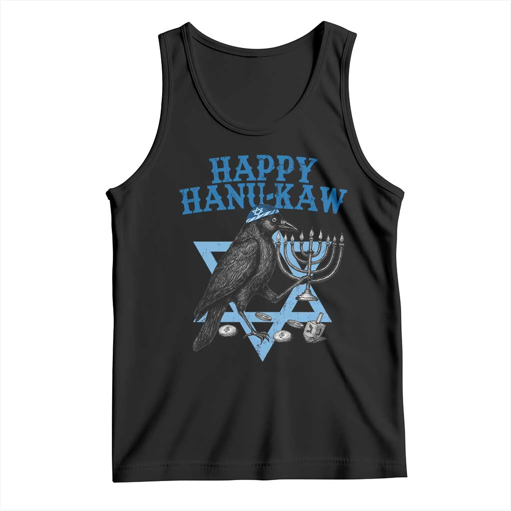 Funny Hanukkah Crow Tank Top Happy Hanukaw Jewish Holiday Chanukah Menorah TS11 Black Print Your Wear