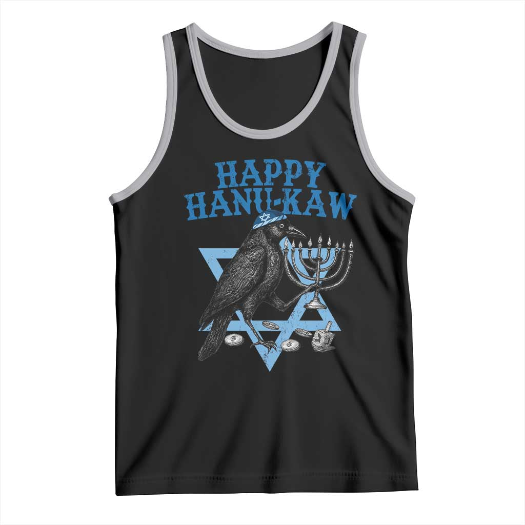 Funny Hanukkah Crow Tank Top Happy Hanukaw Jewish Holiday Chanukah Menorah TS11 Black Athletic Heather Print Your Wear