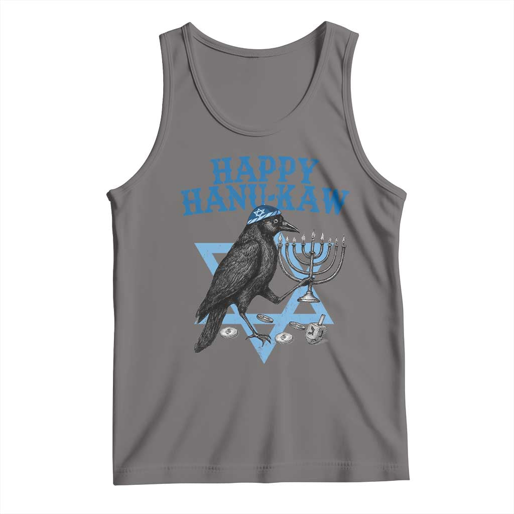 Funny Hanukkah Crow Tank Top Happy Hanukaw Jewish Holiday Chanukah Menorah TS11 Deep Heather Print Your Wear