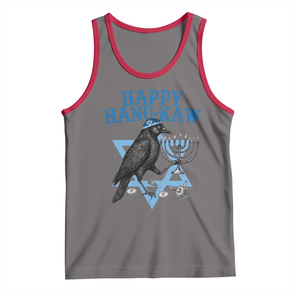 Funny Hanukkah Crow Tank Top Happy Hanukaw Jewish Holiday Chanukah Menorah TS11 Deep Heather Red Print Your Wear