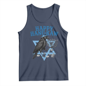 Funny Hanukkah Crow Tank Top Happy Hanukaw Jewish Holiday Chanukah Menorah TS11 Navy Print Your Wear
