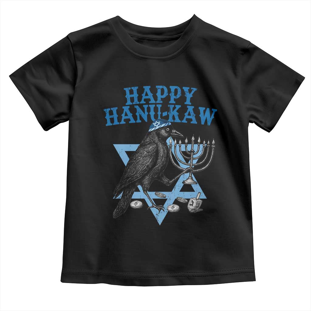 Funny Hanukkah Crow Toddler T Shirt Happy Hanukaw Jewish Holiday Chanukah Menorah TS11 Black Print Your Wear