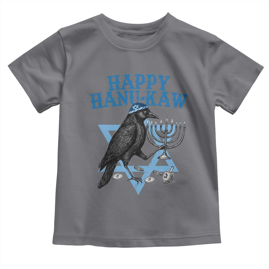 Funny Hanukkah Crow Toddler T Shirt Happy Hanukaw Jewish Holiday Chanukah Menorah TS11 Charcoal Print Your Wear