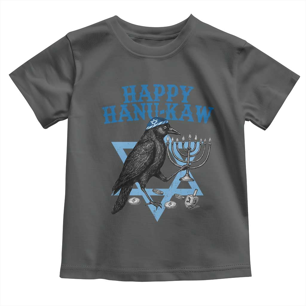 Funny Hanukkah Crow Toddler T Shirt Happy Hanukaw Jewish Holiday Chanukah Menorah TS11 Dark Heather Print Your Wear