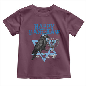 Funny Hanukkah Crow Toddler T Shirt Happy Hanukaw Jewish Holiday Chanukah Menorah TS11 Maroon Print Your Wear