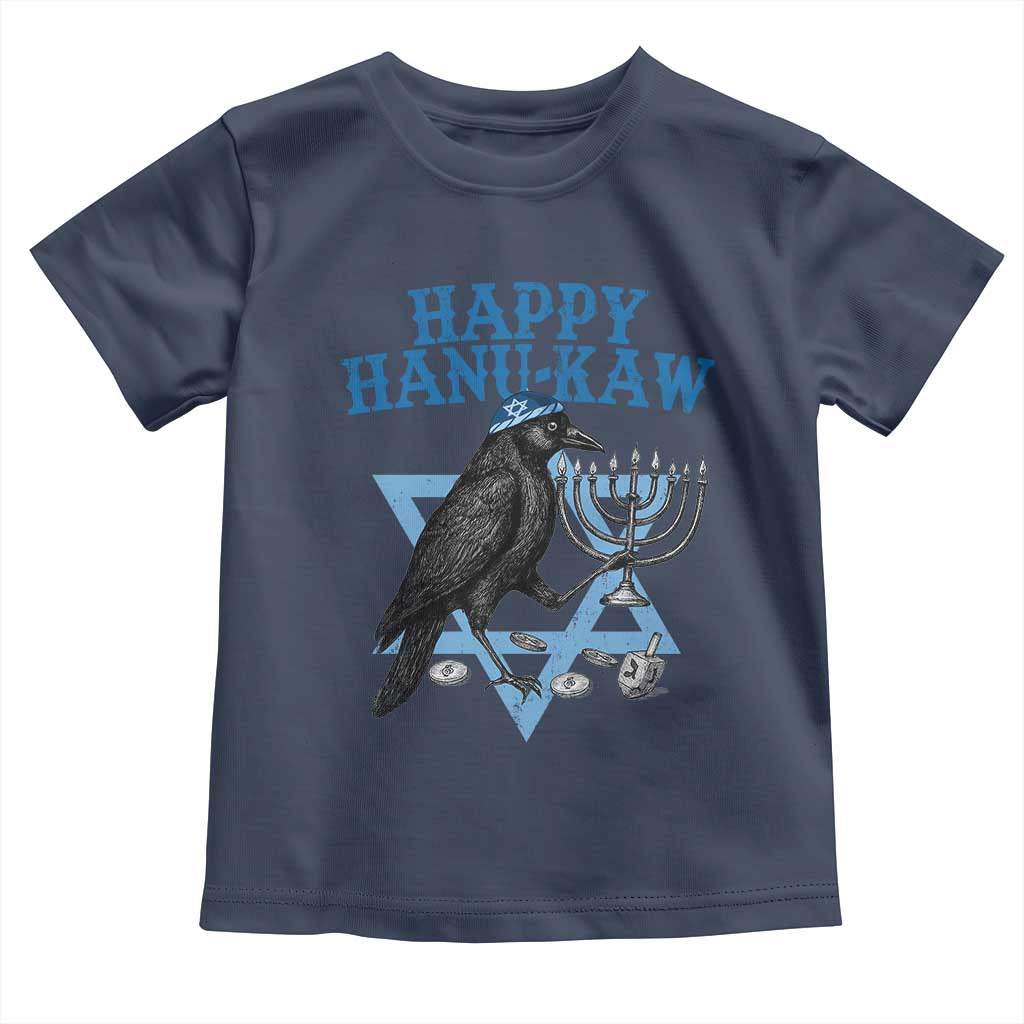 Funny Hanukkah Crow Toddler T Shirt Happy Hanukaw Jewish Holiday Chanukah Menorah TS11 Navy Print Your Wear
