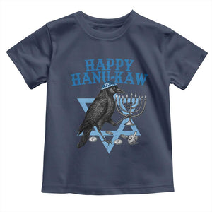 Funny Hanukkah Crow Toddler T Shirt Happy Hanukaw Jewish Holiday Chanukah Menorah TS11 Navy Print Your Wear