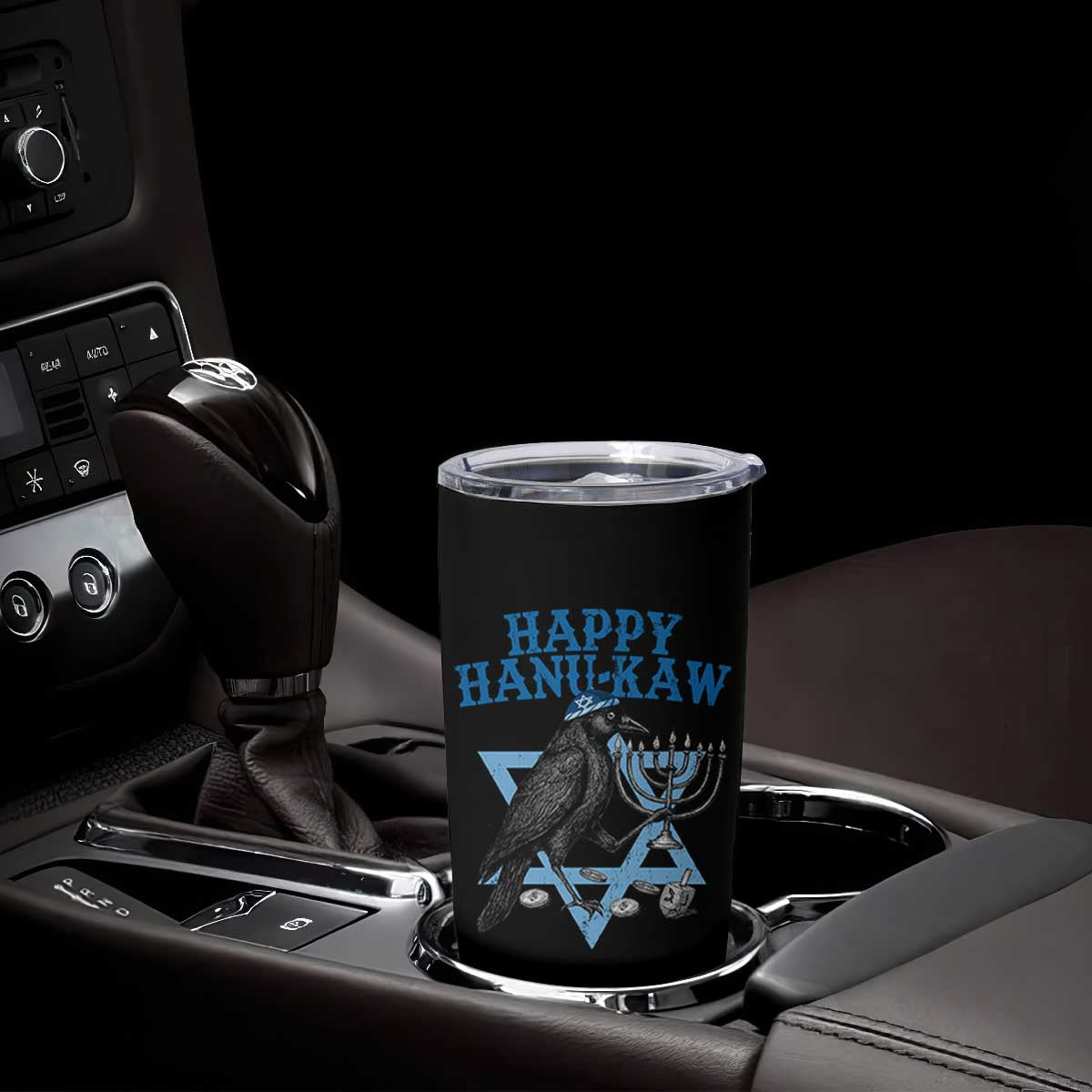 Funny Hanukkah Crow Tumbler Cup Happy Hanukaw Jewish Holiday Chanukah Menorah TS11 Print Your Wear