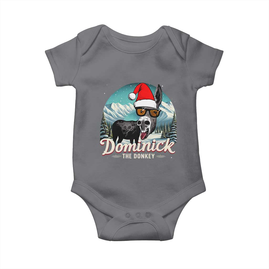 Christmas Italian Donkey Baby Onesie Funny Domick The Donkey Holiday Xmas TS11 Charcoal Print Your Wear