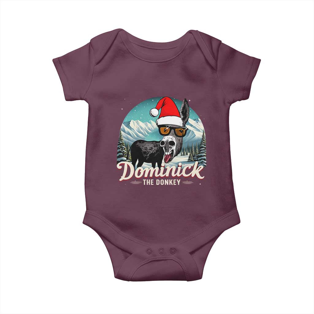 Christmas Italian Donkey Baby Onesie Funny Domick The Donkey Holiday Xmas TS11 Maroon Print Your Wear