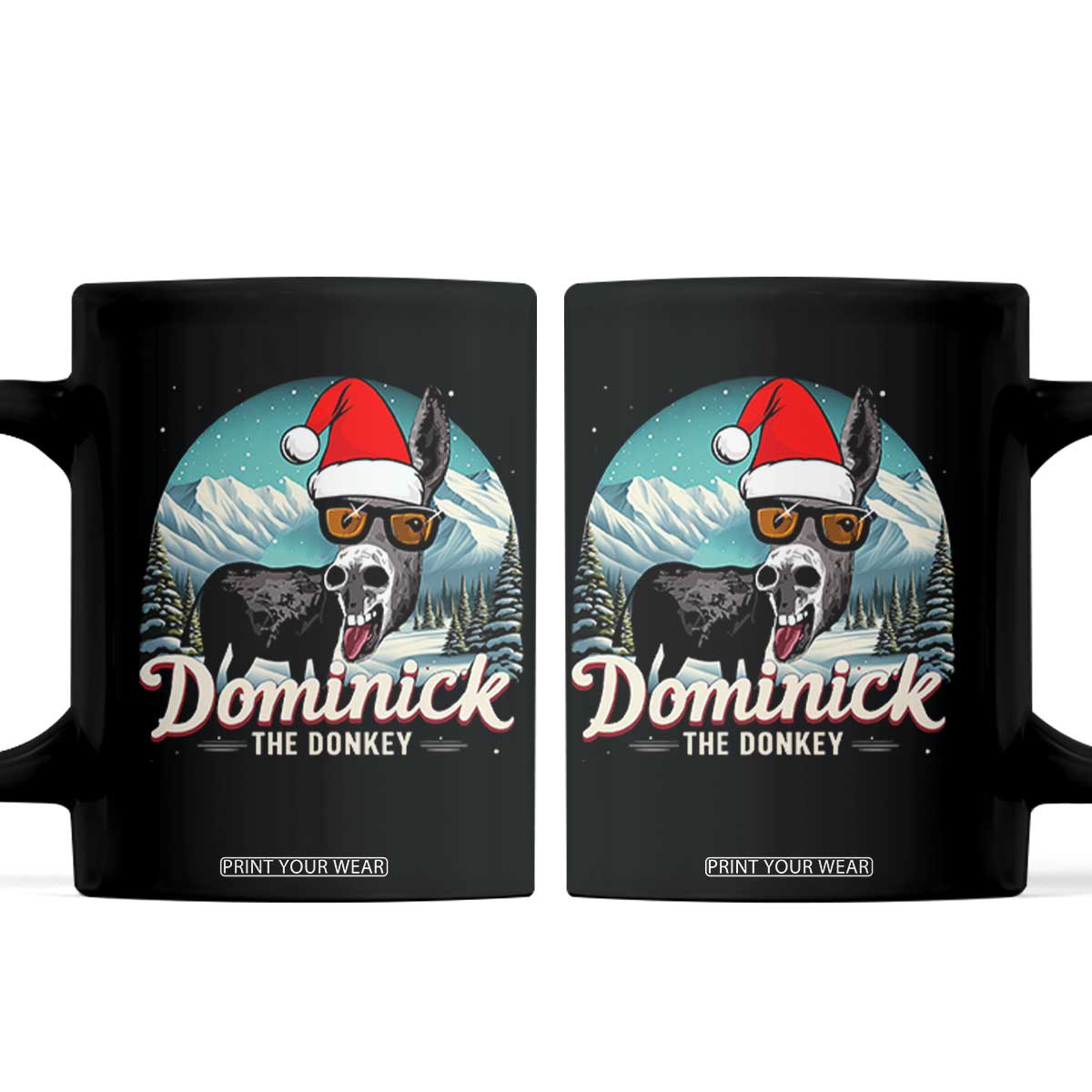 Christmas Italian Donkey Coffee Mug Funny Domick The Donkey Holiday Xmas TS11 Black Print Your Wear