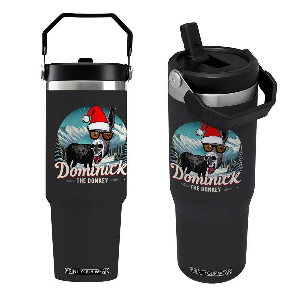 Christmas Italian Donkey Flip Straw Tumbler Funny Domick The Donkey Holiday Xmas TS11 One Size: 30 oz Black Print Your Wear