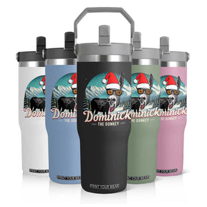 Christmas Italian Donkey Flip Straw Tumbler Funny Domick The Donkey Holiday Xmas TS11 Print Your Wear