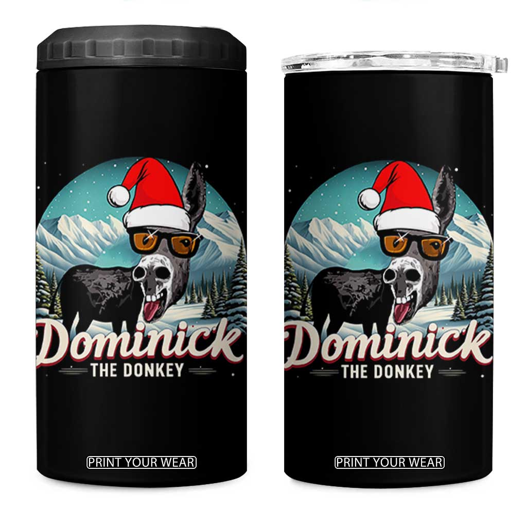 Christmas Italian Donkey 4 in 1 Can Cooler Tumbler Funny Domick The Donkey Holiday Xmas TS11 One Size: 16 oz Black Print Your Wear