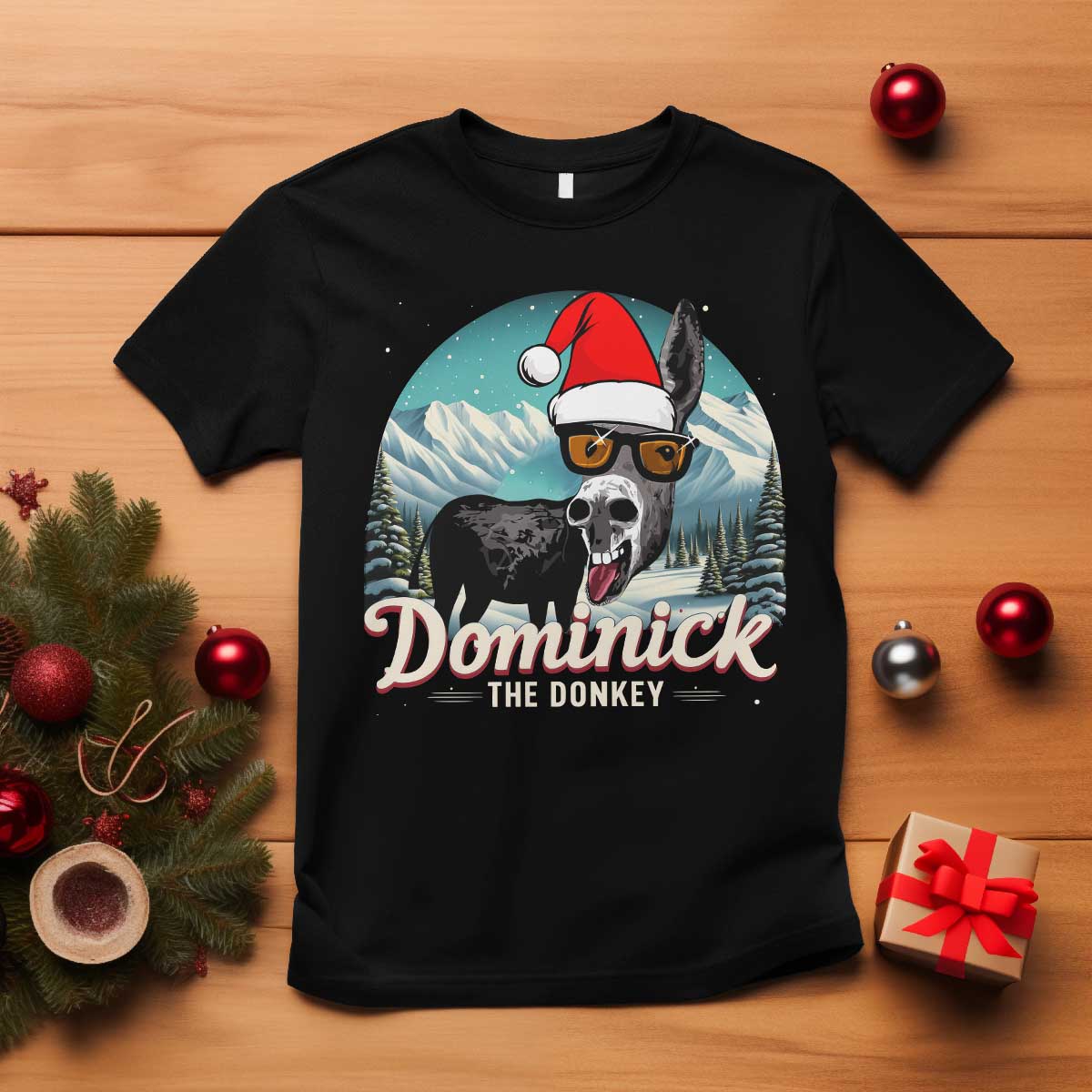 Christmas Italian Donkey T Shirt Funny Domick The Donkey Holiday Xmas TS11 Black Print Your Wear
